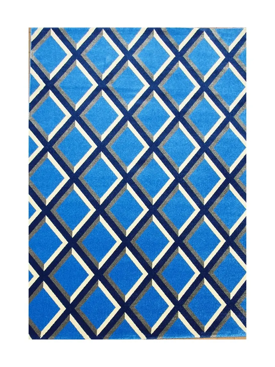 Modern Blue geometric carpet