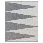 grey white zig zag outdoor rug