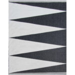 black white zig zag outdoor rug