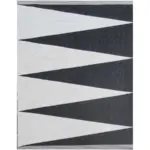 black white zig zag outdoor rug