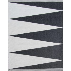black white zig zag outdoor rug