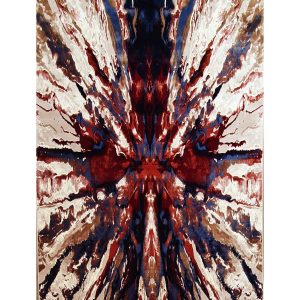 modern red colorful rug