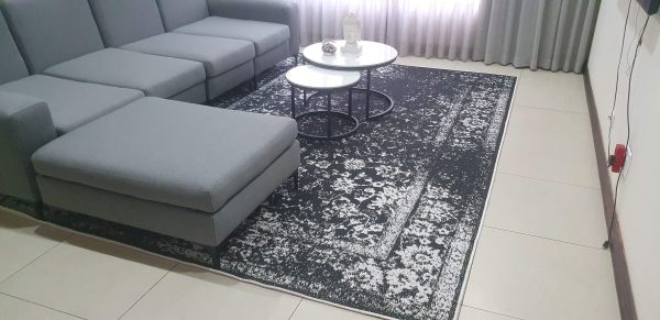black white outdoor vintage rug - BK Carpets & Rugs