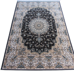 Persian Nain Rug- Classic Navy Blue & Beige Design Style PR023