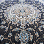 beige black aman rug