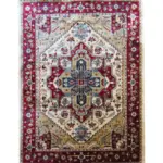 large area persian cream red rug