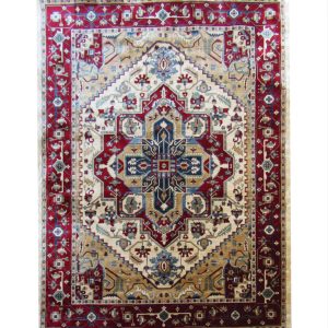 large area persian cream red rug