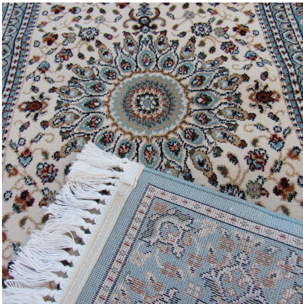 persian cream and blue runner