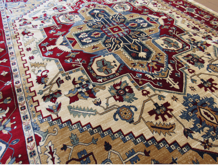 Red cream persian rug