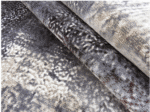 Modern Abstract Art Rug – Rustic Grey & Beige – - Image 3