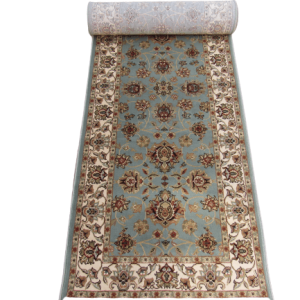 teal ivory Kirman runner