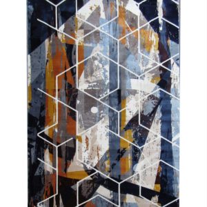 Modern carpets and rugs for sale - blue grey yellow rug