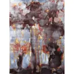 Modern Art Abstract Rug – Bronze , Blue , Grey & Yellow