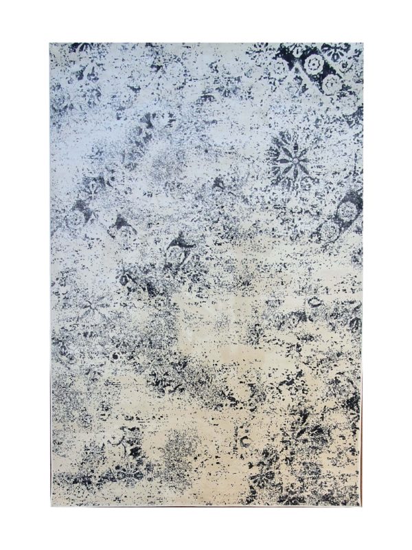 Modern Abstract Design Rug - Cream & Black (Style: MDR014) - Image 1