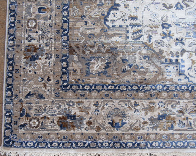 vintage rug Nazende Vintage Brown & Blue Distressed Rug – (Style: VR009) - Image 4