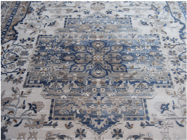 washed out rug brown bue vintage rug