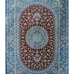 persian silk blue red rug