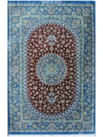persian silk blue red rug
