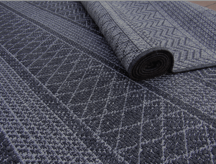black grey outdoor rug