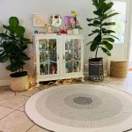 round grey outdoor rug