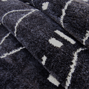 black Moroccan shaggy rug