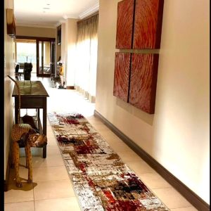 modern red hallway carpet