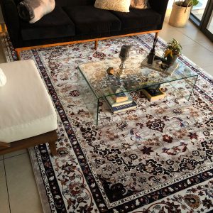 beige large Persian rug
