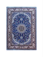 blue beige Persian Kashan rug