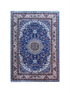 blue beige Persian Kashan rug