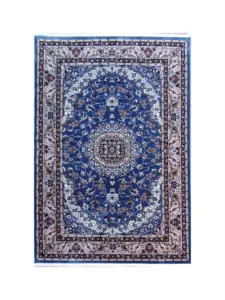 blue beige Persian Kashan rug