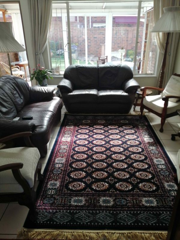 Blue red bukhara rug