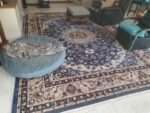 Persian Rug- Classic Blue Beige & White Kashan Design - Image 3