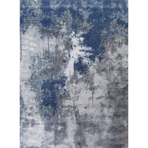 Modern Abstract Rug – Grey, Blue & White (Style: MDR070)