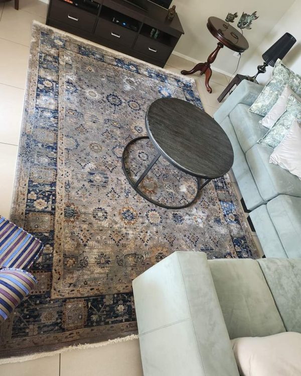 vintage grey blue rug