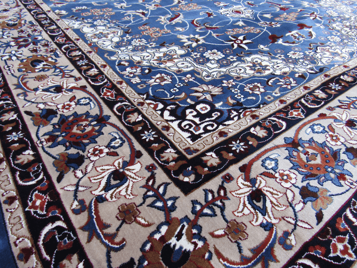 blue Kashan rug