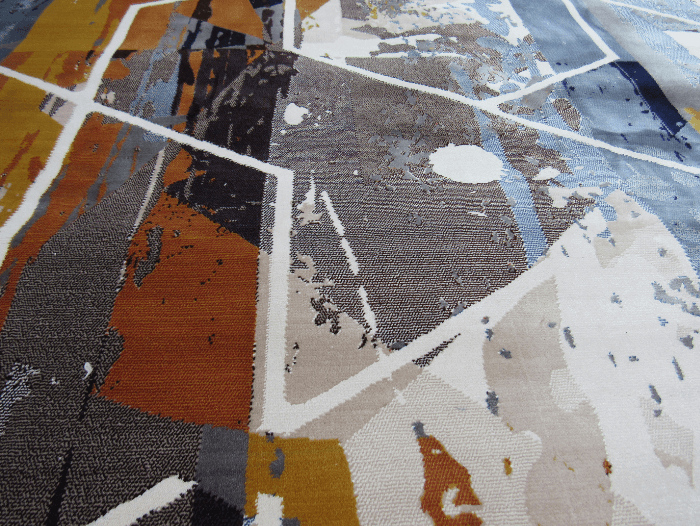 modern apartment rug (1) yellow blue and orange runner