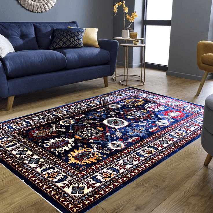 Persian Kazac Blue Rug Persian & Oriental Rugs For Sale