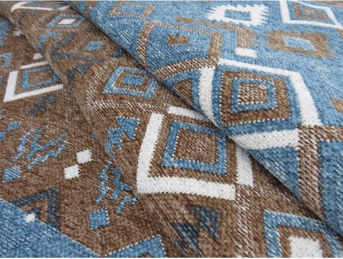 blue brown large chenille rug modern blue brown washable rug
