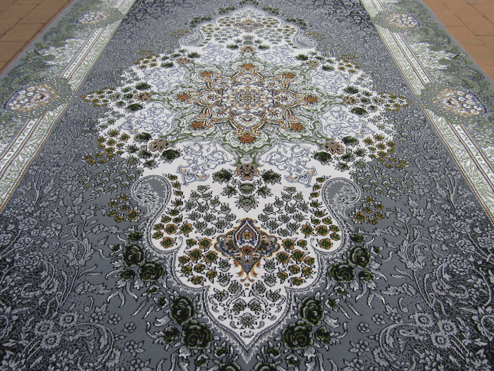 Persian green and grey rug