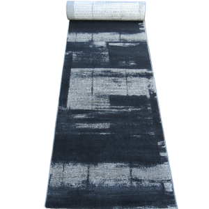 Black Abstract Passage Runner Rug