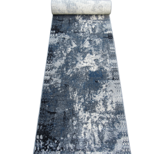 Modern Abstract Blue Passage Runner - BK Carpets & Rugs