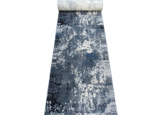 Modern Abstract Blue Passage Runner - BK Carpets & Rugs