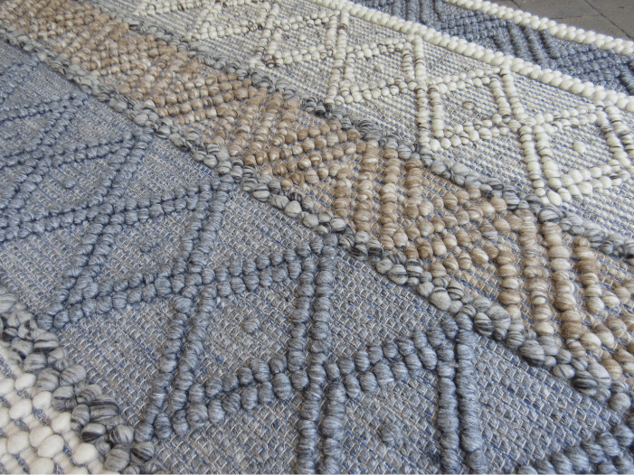 Blue Brown White Jersey Rug Indian Modern carpet