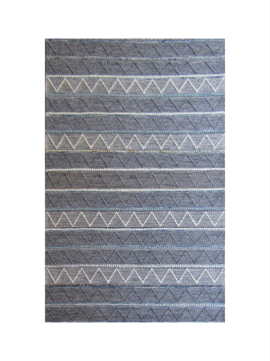 Blue Grey White Handmade Rug Blue Grey Modern Rug for sale