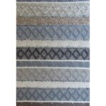 Handwoven Indian Blue Grey Rug