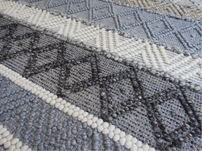 Jersey Rug brown white blue rug