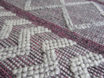 Indian Handwoven Rug- Lilac Purple & White Design - - Image 2