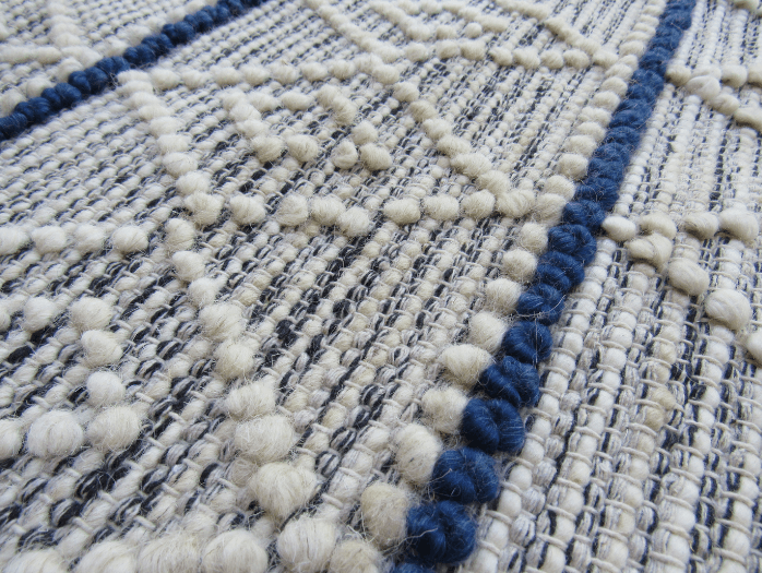 Round Indian White Blue rug round Indian rug