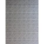 Grey White Diamond Modern Handmade Rug