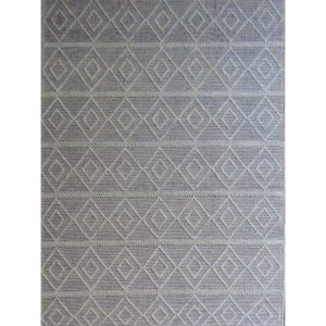 Grey White Diamond Modern Handmade Rug